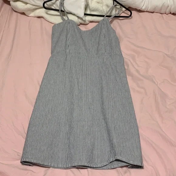 Brandy Melville | Dresses | White And Blue Striped Brandy Dress | Poshmark